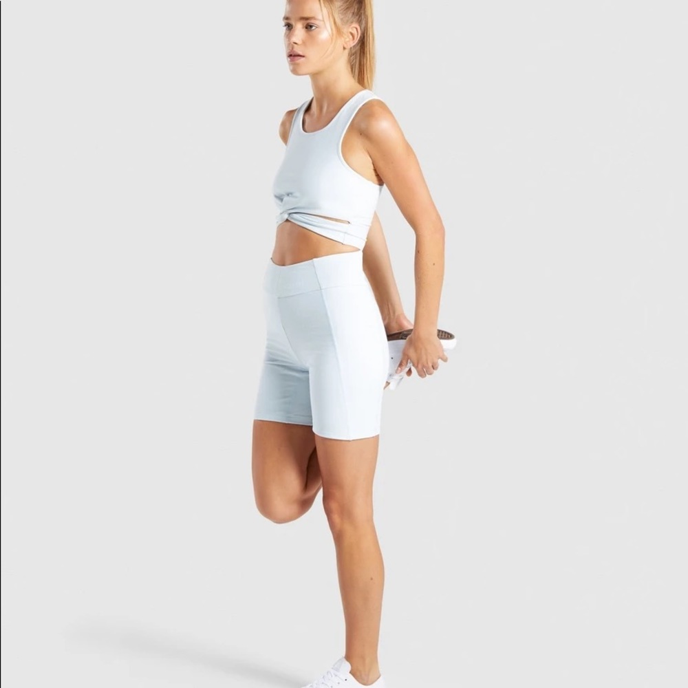 Nwot Gymshark pastel blue biker shorts set